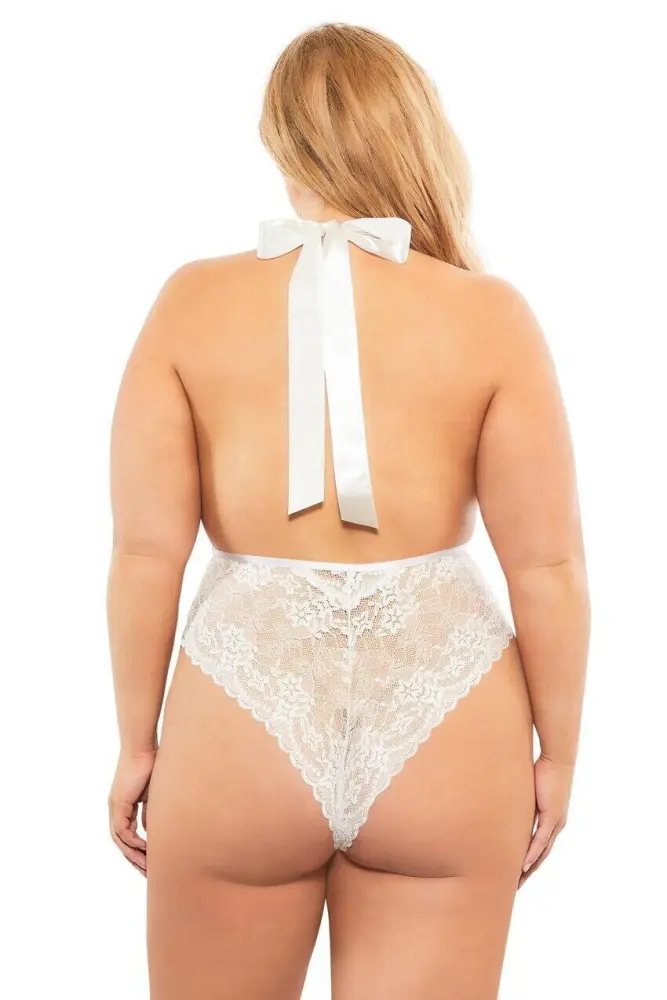 Women's Plus Size Babydoll Floral Lace Lingerie Deep V Nighty Mesh Sleepwear - Image 3