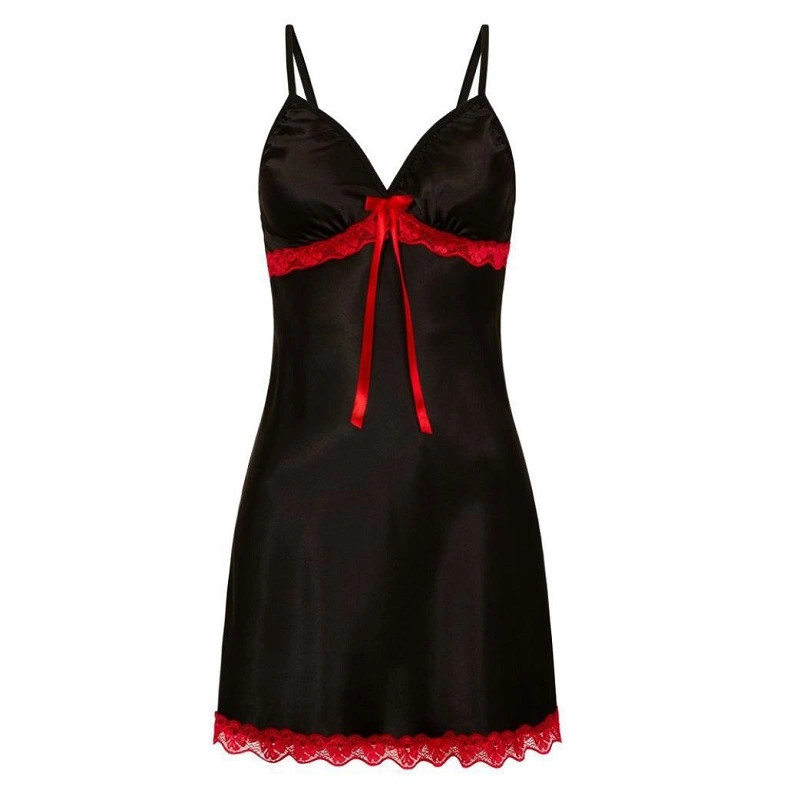 Black Lace Us Size Negligee Chemise for Women See Through Eyelash Lingerie Sexy Sheer Floral Nightgown Robe Negligee - Image 2