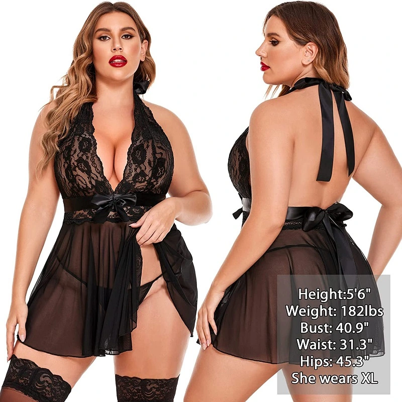Women cosplay secretary uniform temptation cross transparent mesh Lace gauze Nightgown sex lingerie for woman - Image 5