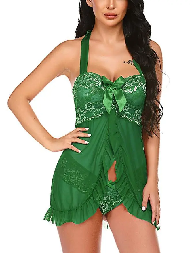 Women cosplay Maid uniform temptation cross transparent mesh Jumpsuit skirt Sexy lingerie underwear clothes - Image 8