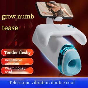 Long-range telescopic vibration thrusting clamping tight smooth and thick long-lasting male masturbator