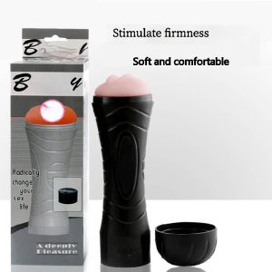 Manual suction and squeezing male masturbator, portable pocket-sized clitoral massager with 3D clitoral multi-zone realistic texture channel, oral sex training sex machine.