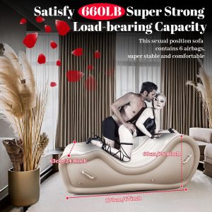 Automatic Inflatable Sex Furniture Sofa for G Spot Position Aid, Sex Bondage Chair Cushion Bed, Woless Adult Sex Toy for Couple, Auxiliary Pillow for Valentine's Day Gift Couple Sexual Pleasure
