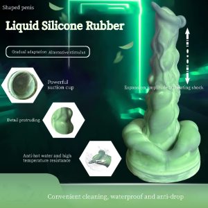 Octopus-shaped retractable and vibrating alien penis-shaped massager with suction cups and textured surface, featuring a tentacle monster design and vibration function to stimulate the penis and G-spot, and a large, thickened silicone anal plug with a suction cup.