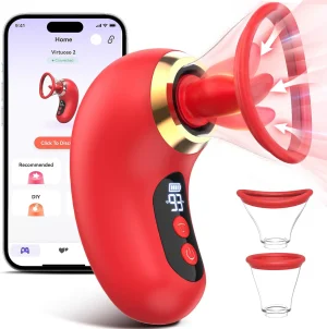 Vibrator Adult Sex Toys for Women - 5IN1 Sucking Vibrator Rose Sex Toy, 3 Sucking, 9 Tongue Licking & Vibrating Adult Toys, LCD Display Removable Cup Clitoral G Spot Vibrators Sex Novelties