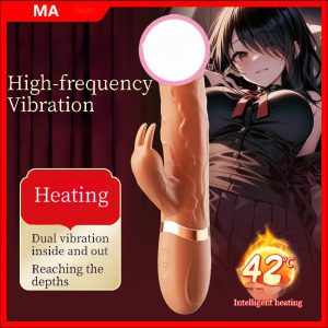Sucking Vibrator Thrusting Dildo for Women, 3 in 1 G Spot Vibrator Anal Clitoral Stimulator with 10 Thrusting Vibrating and 10 Sucking Modes, Rabbit Dildo Remote Control Adult Toys for Women Couple